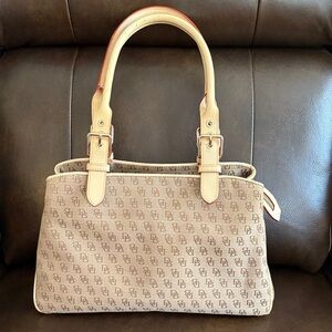 Dooney & Bourke Brown and Cream Satchel Bag